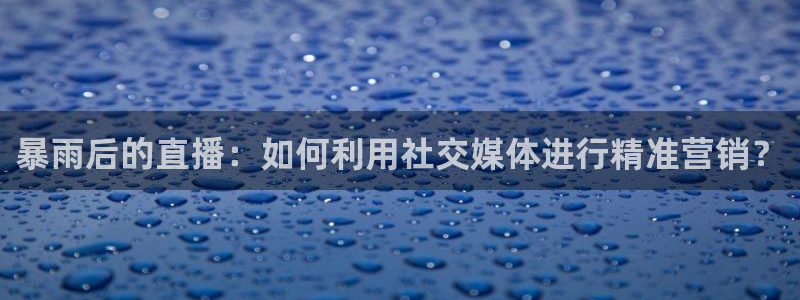 蓝鲸直播苹果下载：暴雨后的直播：如何利用社交媒体进行精准营销？